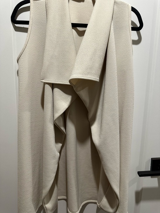 Seven Sisters Tops - Sleeveless Drape Front Vest - Cream